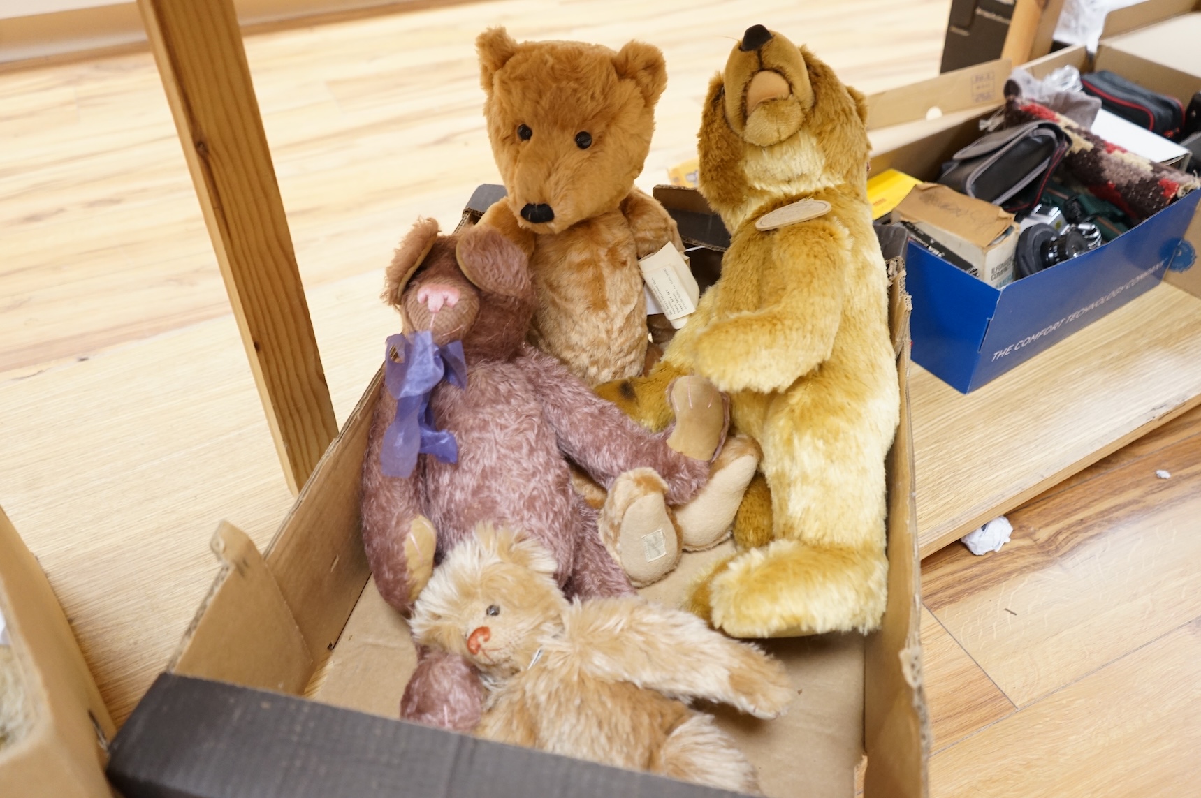 A group of four various Teddy bears including Deans and Aurora